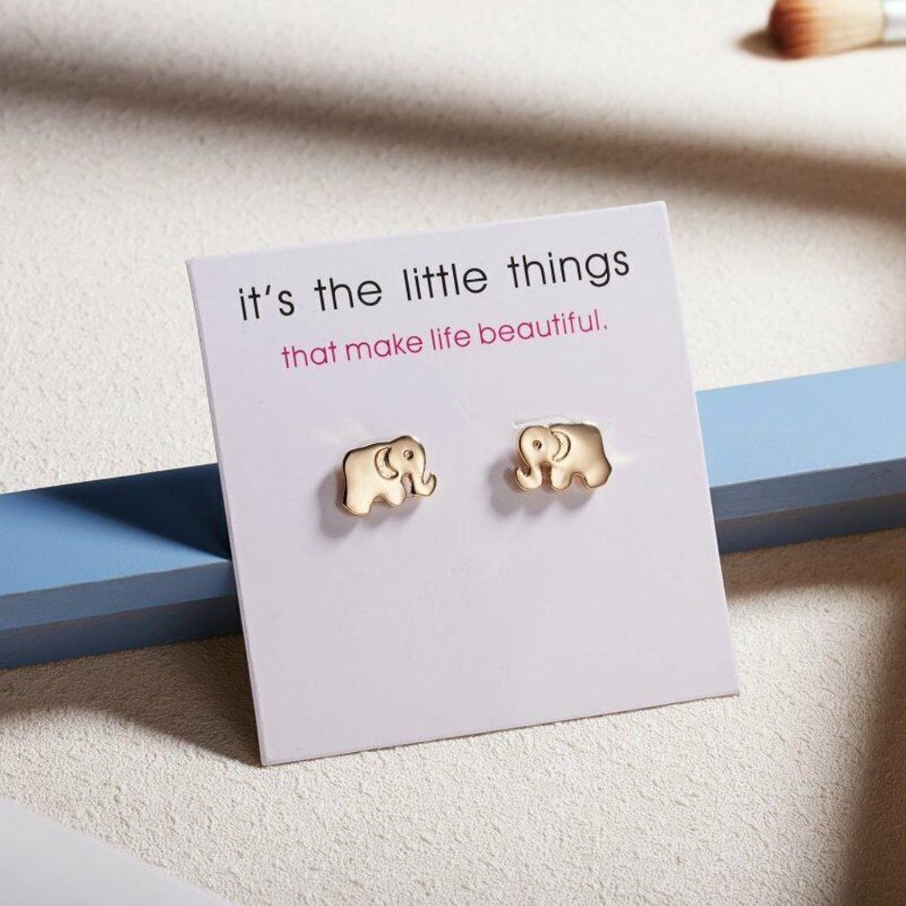 NWOT Gold Elephant Studs